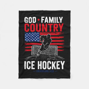Menschen gute Familie Land Eishockey patriotisch Fleecedecke