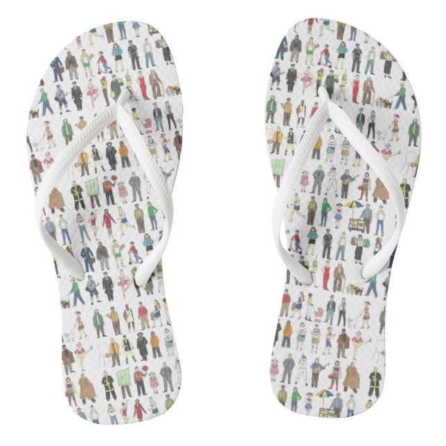 Menschen im New Yorker NYC Flip Flops (Fußbett)