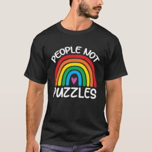 Menschen Keine Rätsel Regenbogen Autismus-Bewussts T-Shirt