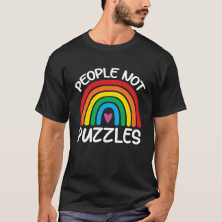 Menschen Keine Rätsel Regenbogen Autismus-Bewussts T-Shirt