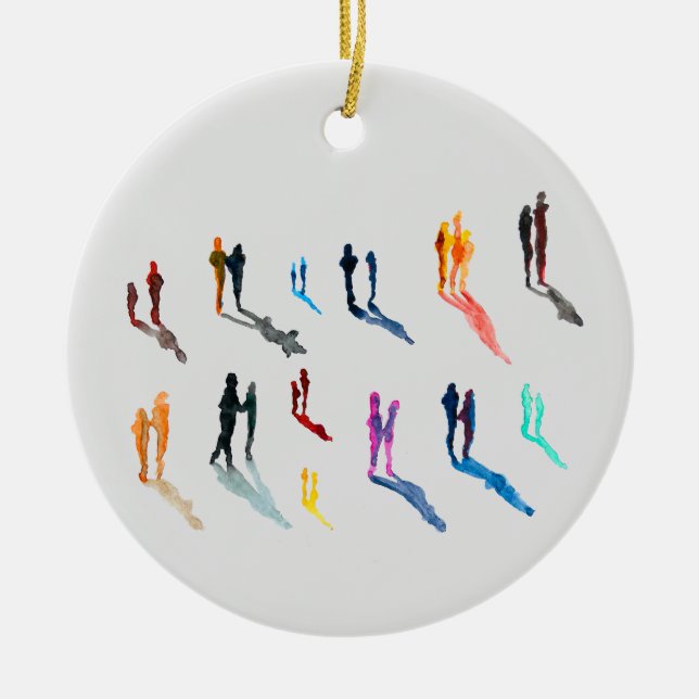 Menschen Kunst in Aquarellkunst Keramik Ornament (Vorne)