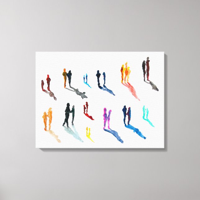 Menschen Kunst in Aquarellkunst Leinwanddruck (Vorderseite)