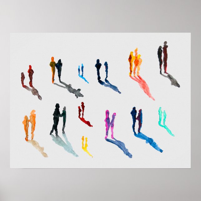 Menschen Kunst in Aquarellkunst Poster (Vorne)
