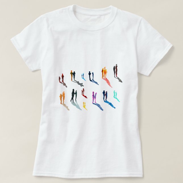 Menschen Kunst in Aquarellkunst T-Shirt (Design vorne)