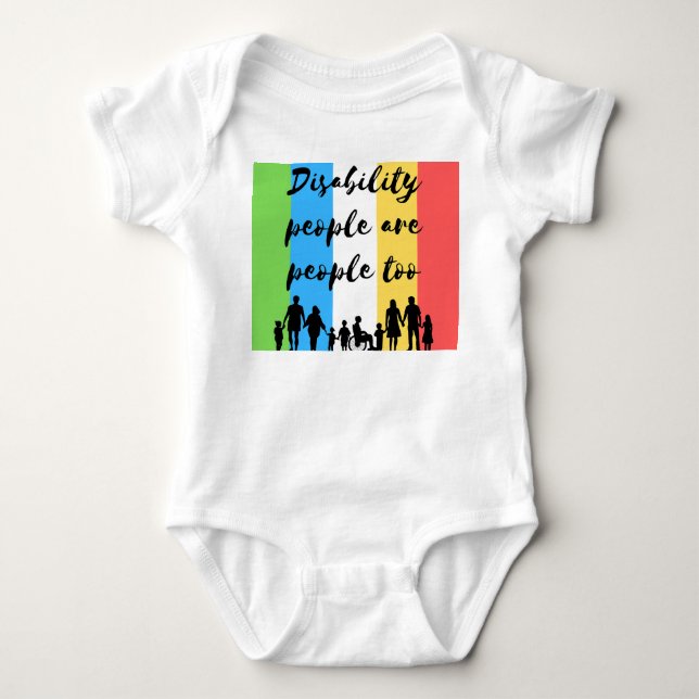 Menschen mit Behinderungen sind zu viele Menschen Baby Strampler (Vorderseite)