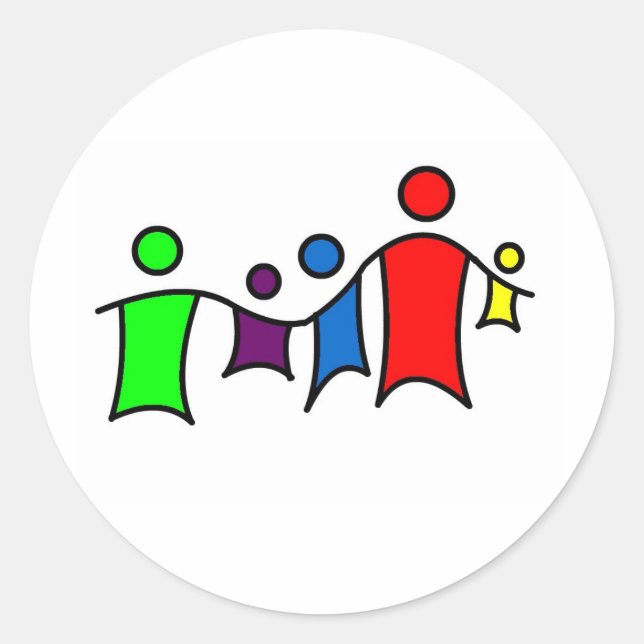 Menschen mit Händen Runder Aufkleber (Vorderseite)