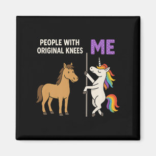 Menschen mit originellen Knien und mir Einhorn pr Magnet