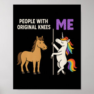Menschen mit originellen Knien und mir Einhorn pr Poster