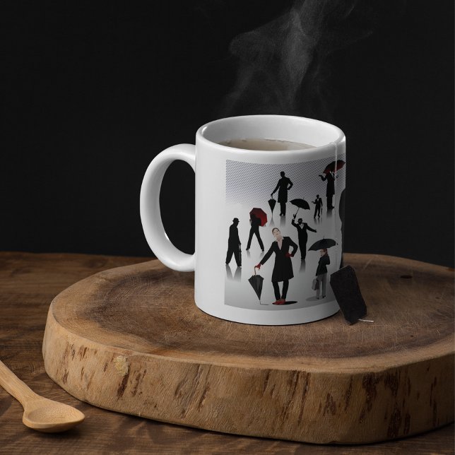 Menschen mit Regenschirmen Kaffeetasse (Von Creator hochgeladen)