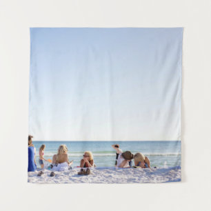 Menschen mit weißem Sand am Strand Wandteppich
