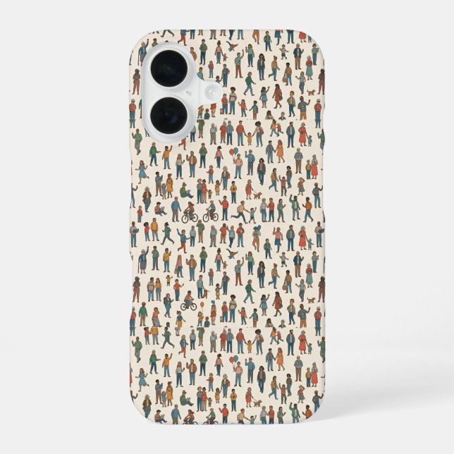 Menschen Muster iPhone 16 Hülle (Rückseite)