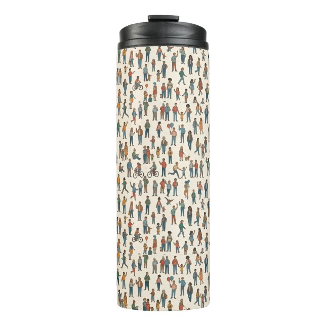 Menschen Muster Thermosbecher (Vorderseite)