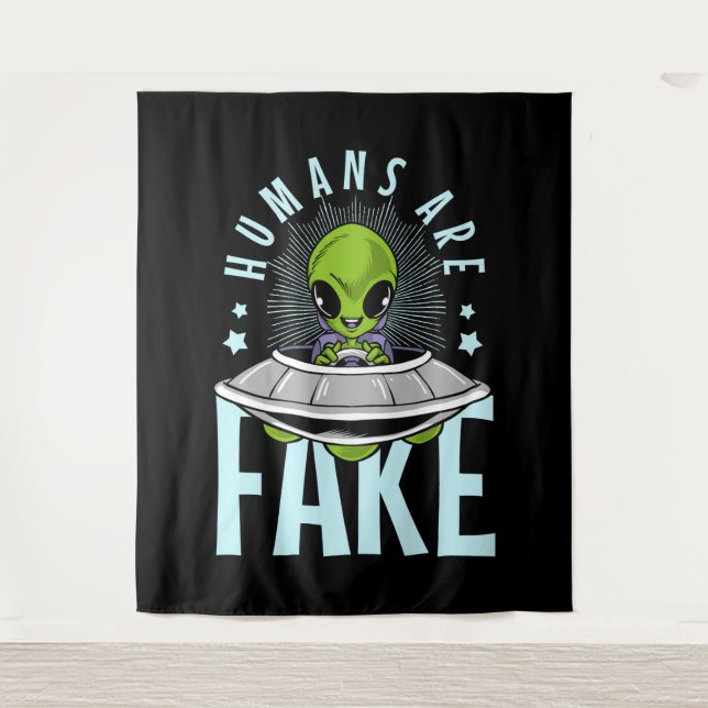 Menschen sind Fake Alien Wandteppich (Vorderseite)