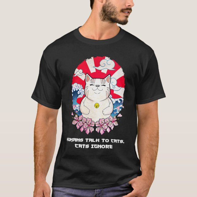 Menschen sprechen mit Katzen Katze Spaß Kitten Kat T-Shirt (Vorderseite)