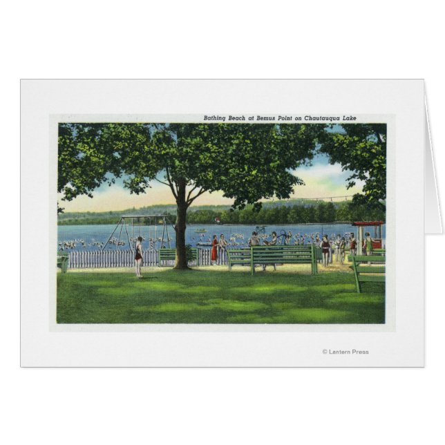 Menschenmengen am Strand und Park auf Chautauqua (Vorderseite (Horizontal))