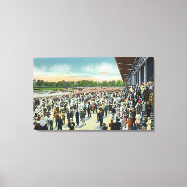 Menschenmengen bei Saratoga Race Track & Clubhouse Leinwanddruck (Vorderseite)