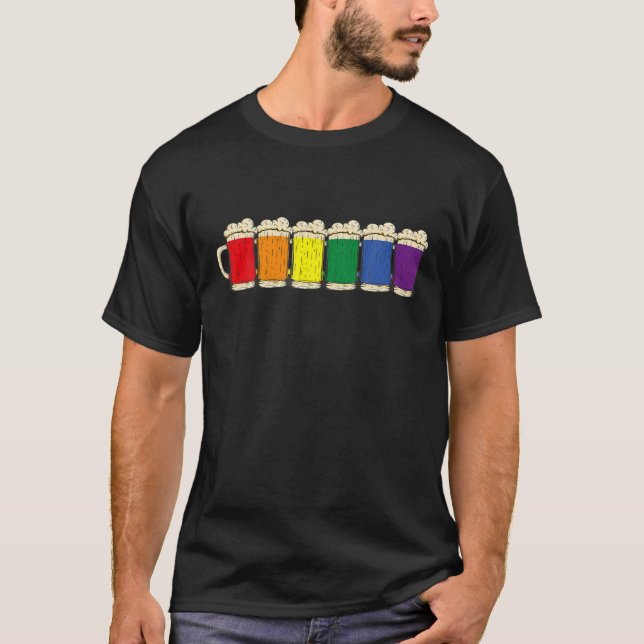 Menschenpride LGBTQ Beer Statement LGBT T-Shirt (Vorderseite)