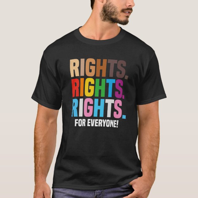 Menschenrechte LGBTQ Rassenjustiz Pride BLM Equali T-Shirt (Vorderseite)