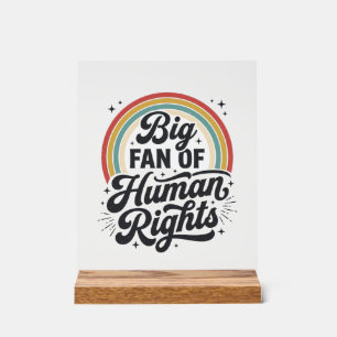 Menschenrechte Retro Regenbogen Vektor T-Shirt Des Acrylschild