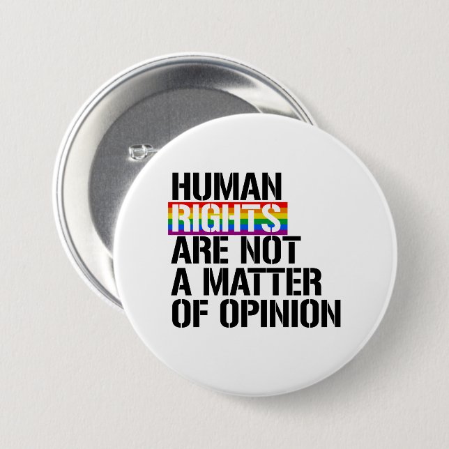 Menschenrechte sind keine Meinungsfrage Button (Vorne & Hinten)