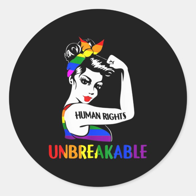 Menschenrechte - Unzerbrechliche LGBT-Stolz Monat  Runder Aufkleber (Vorderseite)