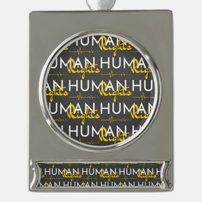 Menschenrechtspflege Banner-Ornament Silber (Vorderseite)