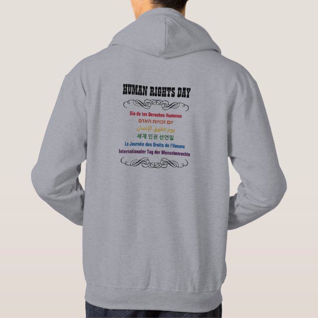 Menschenrechtstag Mehrsprachigkeit Hoodie (Rückseite)