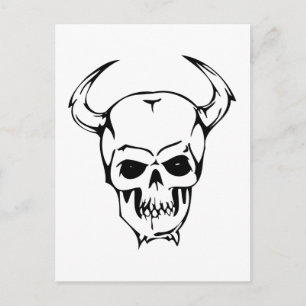 Menschenschädel mit Horn Postkarte