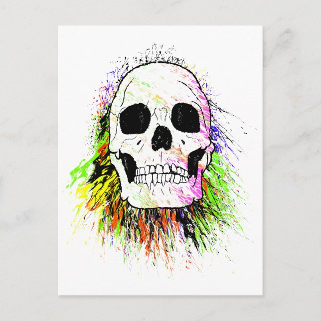 Menschenschädelfarbenes Halloween Postkarte (Vorderseite)