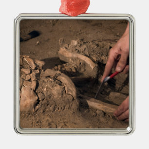Menschlich bleibt silbernes ornament
