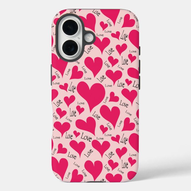 Menschlich hergestellt: iPhone Gehäuse mit rosa He 16 Hülle (Rückseite)