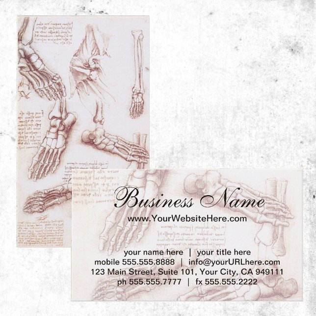 Menschliche Anatomie, Feet Skelette von Leonardo d Visitenkarte (Von Creator hochgeladen)