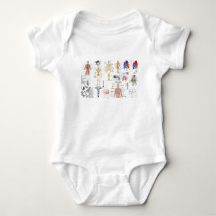 Menschliche Anatomie-medizinische Diagramme voll Baby Strampler