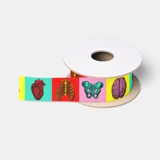 Menschliche Anatomie-Pop-Kunst Satinband (Spule)