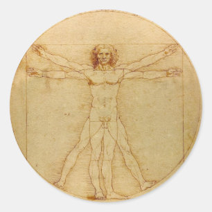 Menschliche Anatomie, Vitruvian Mann durch Runder Aufkleber
