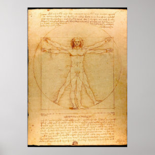 Menschliche Anatomie, Vitruvianischer Mann von Leo Poster