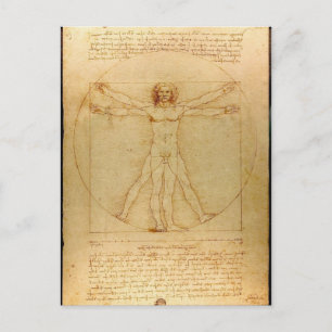 Menschliche Anatomie, Vitruvianischer Mensch von L Postkarte