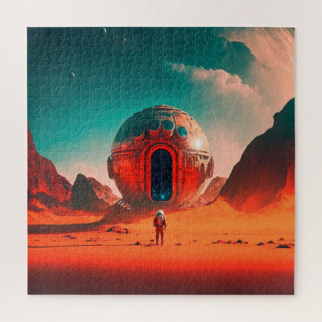 Menschliche Astronauten Entdecken Sie eine Alien P (Vertikal)