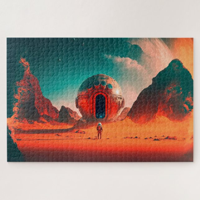 Menschliche Astronauten Entdecken Sie eine Alien P (Horizontal)