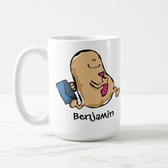 Menschliche Bohne weg zum zu arbeiten Kaffeetasse (Links)