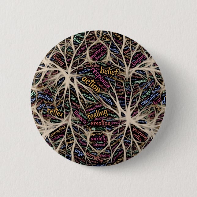 Menschliche Erfahrung Inspiration Word Art Button (Vorderseite)