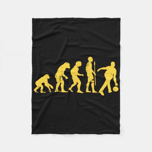 Menschliche Evolution Bowling Funny Bowler Männer  Fleecedecke (Vorderseite)