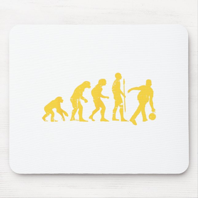 Menschliche Evolution Bowling Funny Bowler Männer  Mousepad (Vorne)
