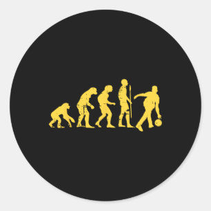 Menschliche Evolution Bowling Funny Bowler Männer Runder Aufkleber