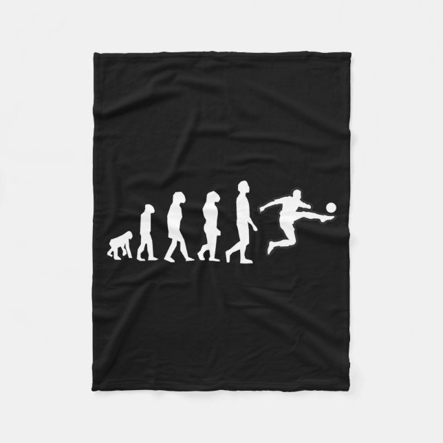 Menschliche Evolution endet mit Fußballspieler-Kic Fleecedecke (Vorderseite)