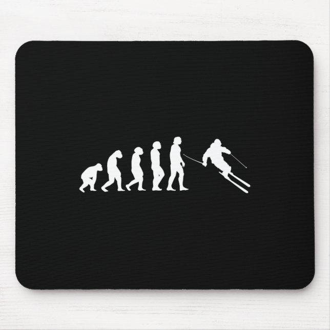 Menschliche Evolution Skifahren Snowboarden Mousepad (Vorne)