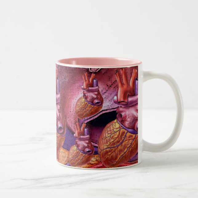 Menschliche Herz-Tasse Zweifarbige Tasse (Rechts)