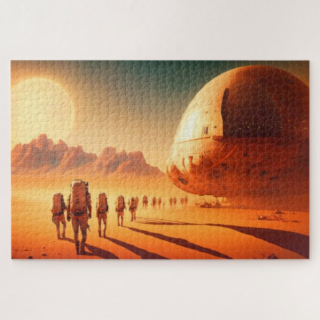 Menschliche Kolonisatoren Raumschiff auf dem Mars  (Horizontal)