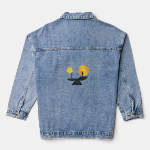Menschliche Lebensreise Balance Minimalistische Il Jeansjacke
