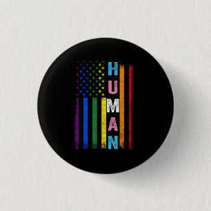 Menschliche LGBT-amerikanische Flagge LGBTQ Regenb Button